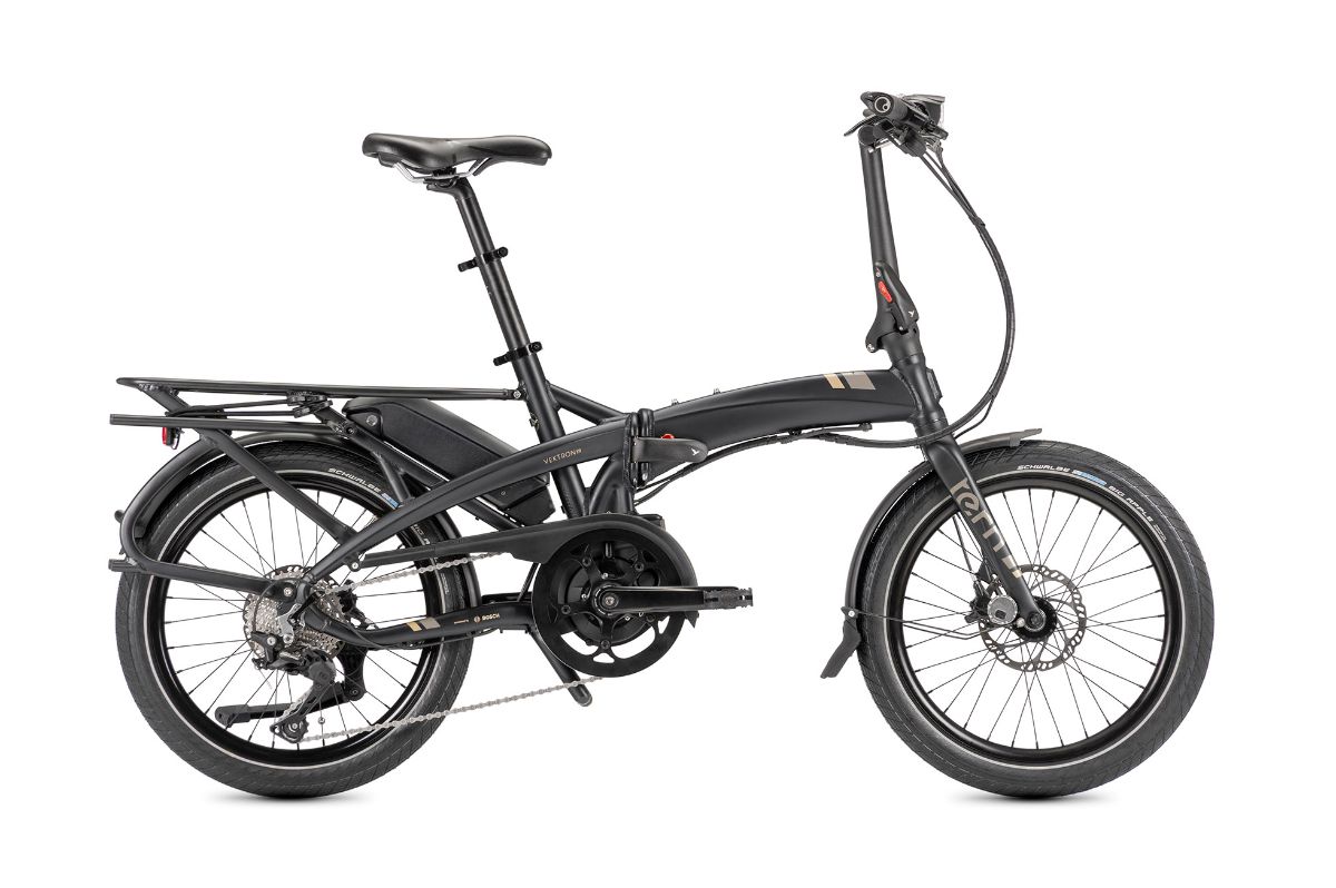 Black Tern Vektron S10 folding e-bike with rear external and large rear rack